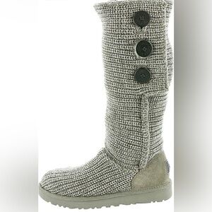 UGG Classic Cardy Boots Women’s Size 7 Gray Wool Knit